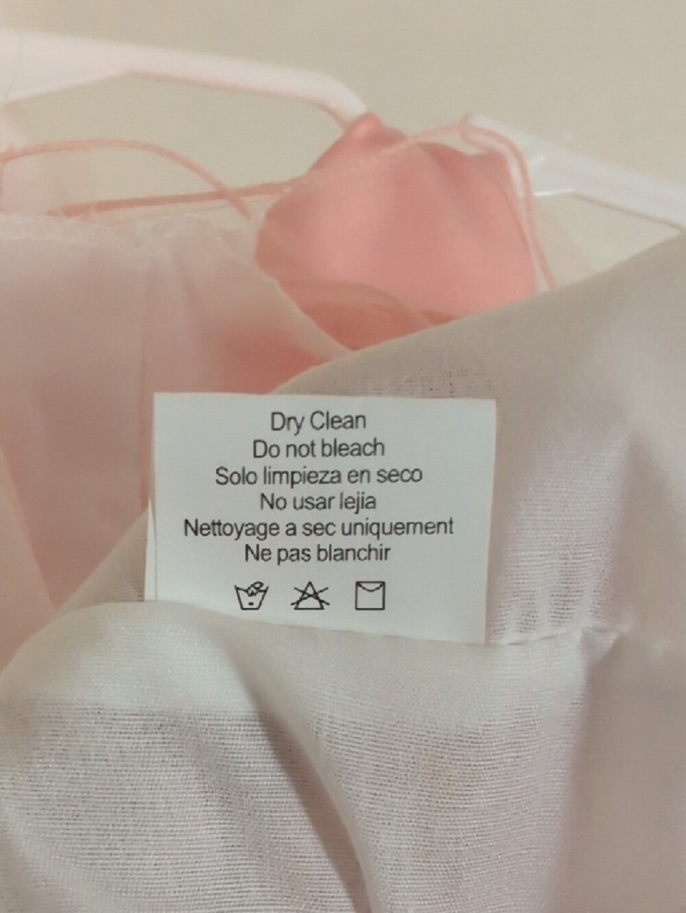 Light Peach Floral Applique Tulle Baby Dress Size 18M - Picture 13 of 15